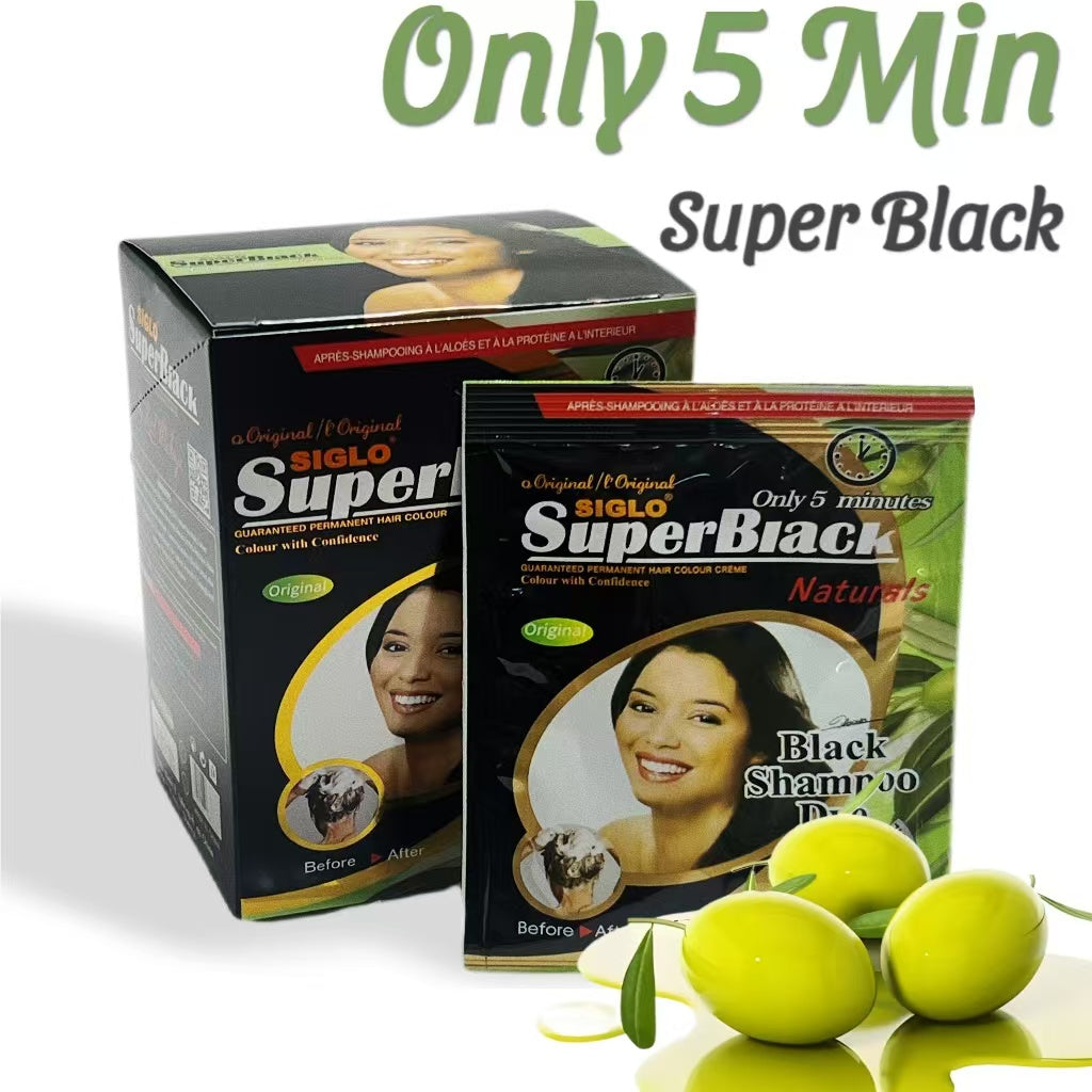 Super Black Permanent Hair Color – 5 Minute Quick Hair Dye with Natural Extracts (100% Gray Coverage, No Irritation, Ammonia-Free)